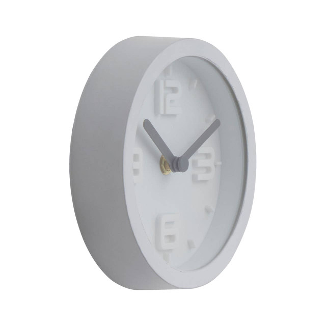 Premier Housewares Elko White Finish Embossed Wall Clock