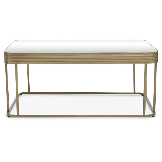 premier housewares Ella Gold Coffee Table with Mirror Top