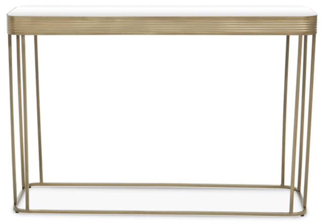 premier housewares Ella Gold Console Table with Mirror Top