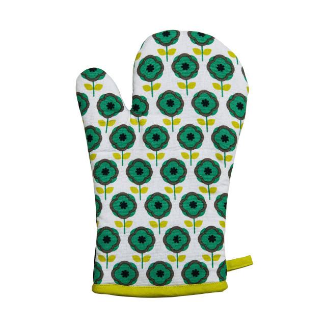 premier housewares Ella Green Floral Single Oven Glove