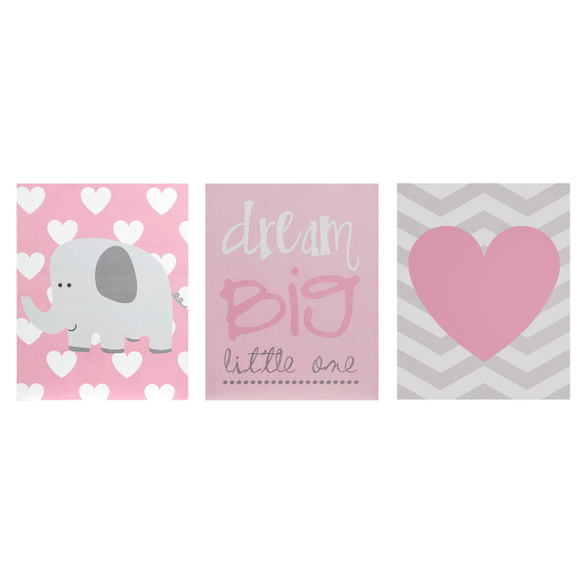 Premier Housewares Ellie Kids Set Of 3 Dream Big Wall Art