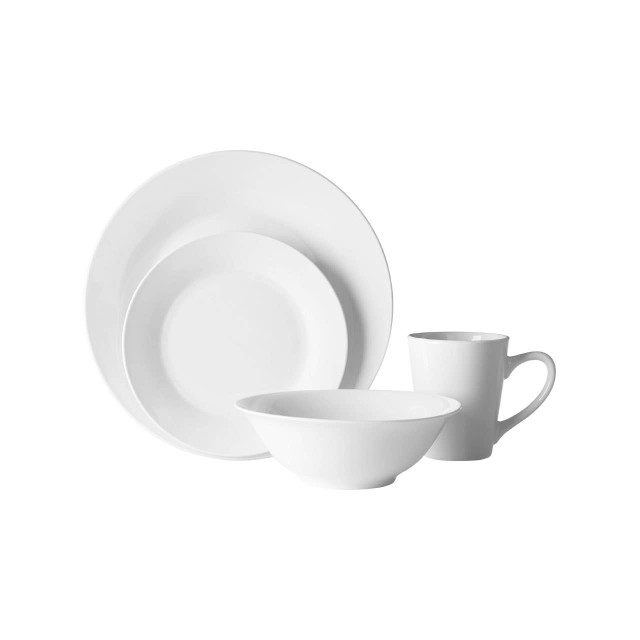 Premier Housewares Elmira 16 Piece White Porcelain Dinner Set