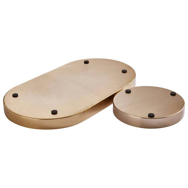 Premier Housewares Elva Set Of Two Black And Cream Trays