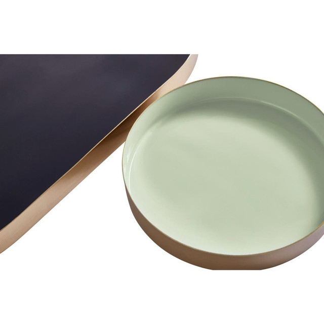 Premier Housewares Elva Set Of Two Navy And Gold Trays