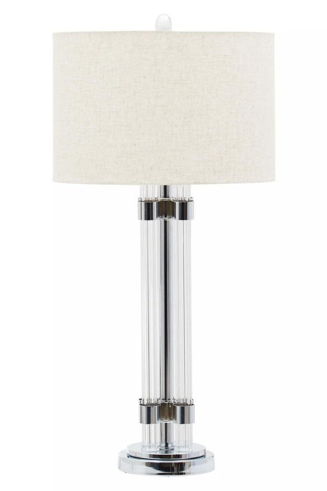 Premier Housewares Eman Matte Silver And Ivory Table Lamp