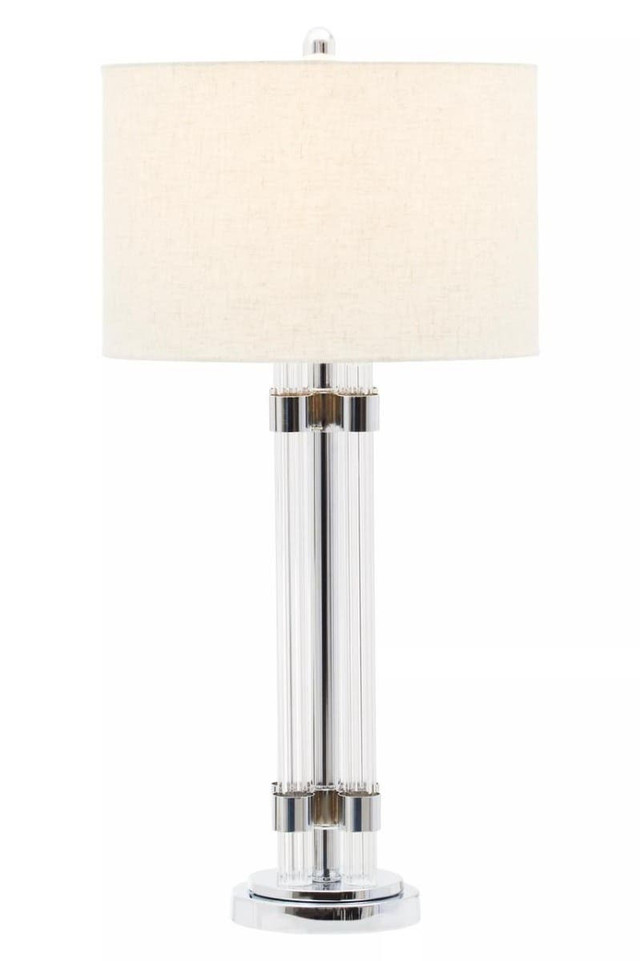 Premier Housewares Eman Matte Silver And Ivory Table Lamp