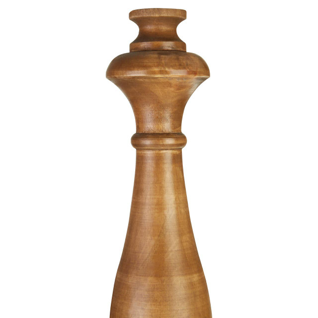 Premier Housewares Emely Candle Table Lamp With Wooden Round Base