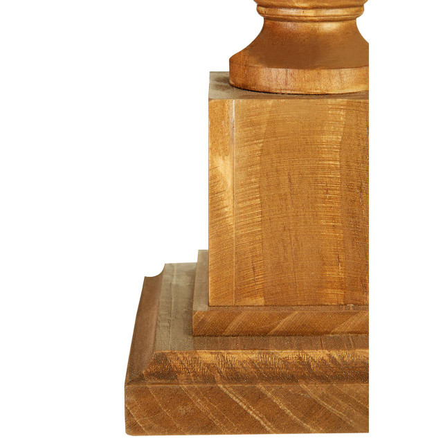 Premier Housewares Emely Candle Table Lamp With Wooden Square Base