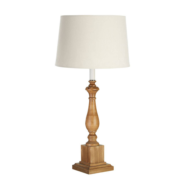 premier housewares Emely Candle Table Lamp with Wooden Square Base
