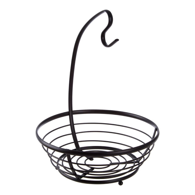 Premier Housewares Emery Matt Black Fruit Basket With Banana Hanger