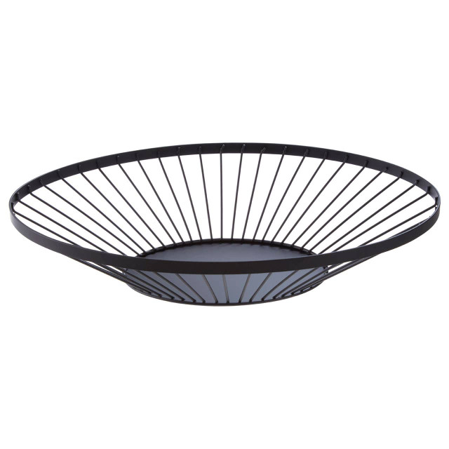 Premier Housewares Emery Matt Black Fruit Basket With Flat Base
