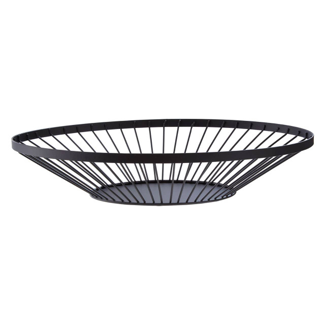 premier housewares Emery Matt Black Fruit Basket with Flat Base