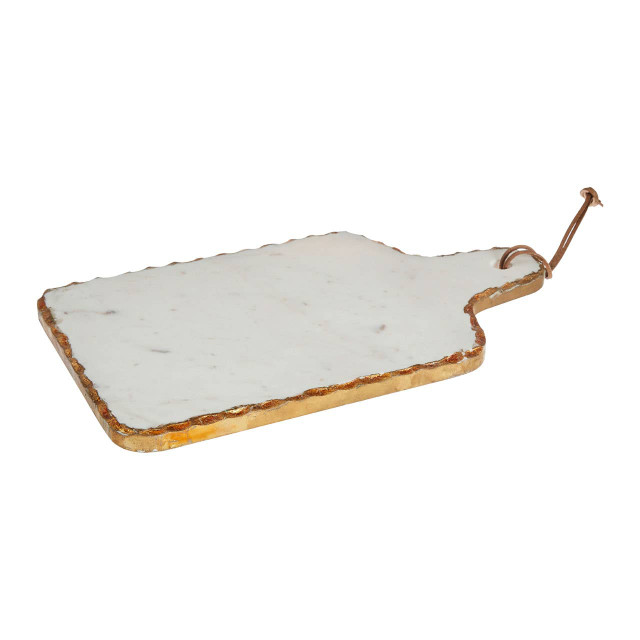 Premier Housewares Empire White Marble And Gold Serving Paddle Board