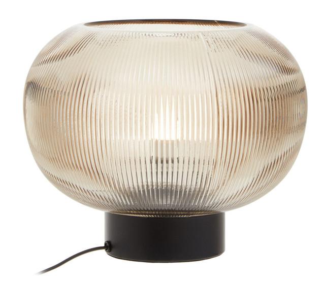 premier housewares Enola Large Ribbed Smoked Glass Table Lamp