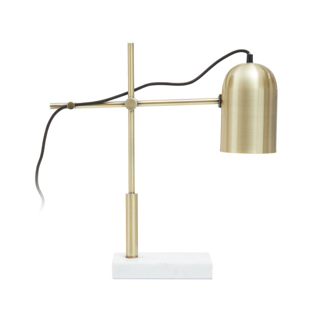 Premier Housewares Equipoise Gold And Marble Adjustable Desk Lamp