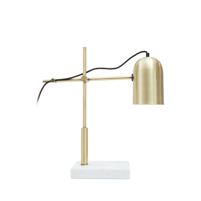 Premier Housewares Equipoise Gold And Marble Adjustable Desk Lamp