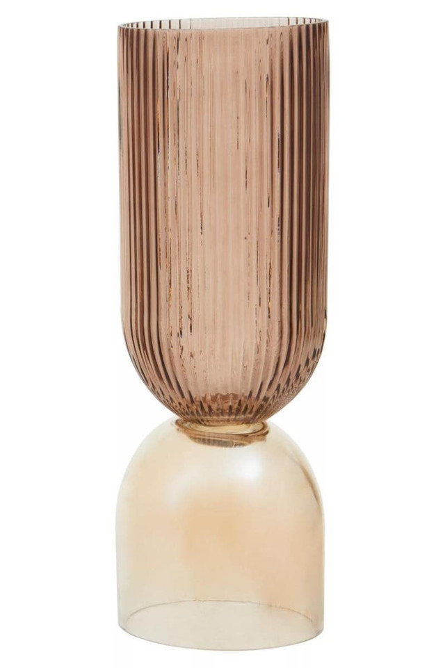 Premier Housewares Esma Large Amber And Brown Glass Vase