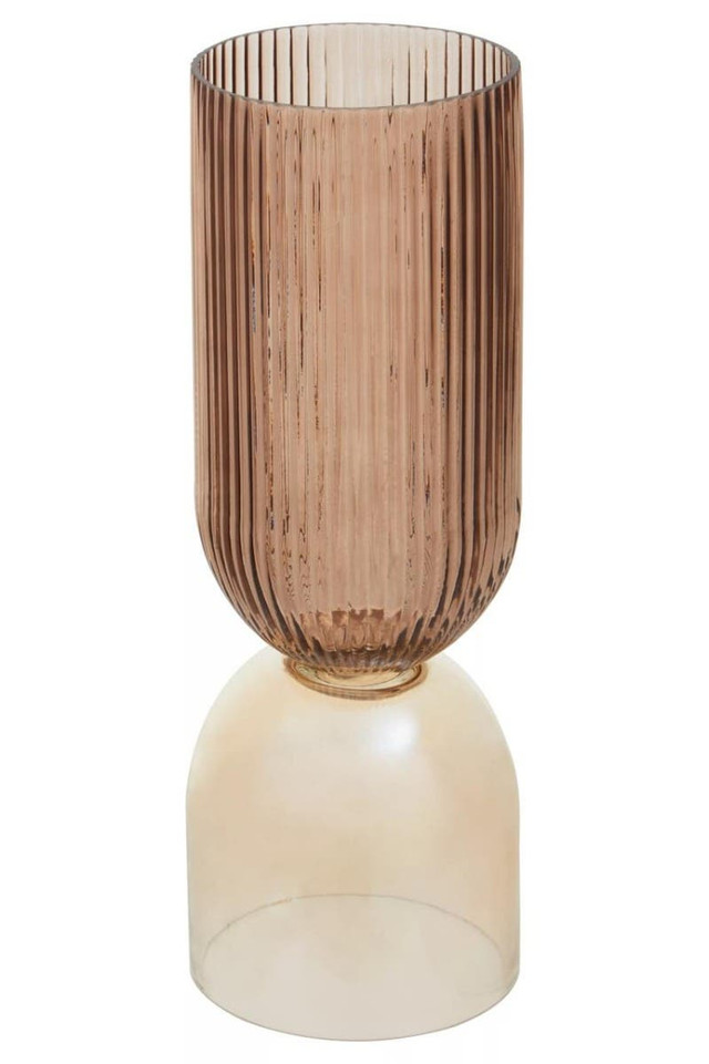 Premier Housewares Esma Large Amber And Brown Glass Vase