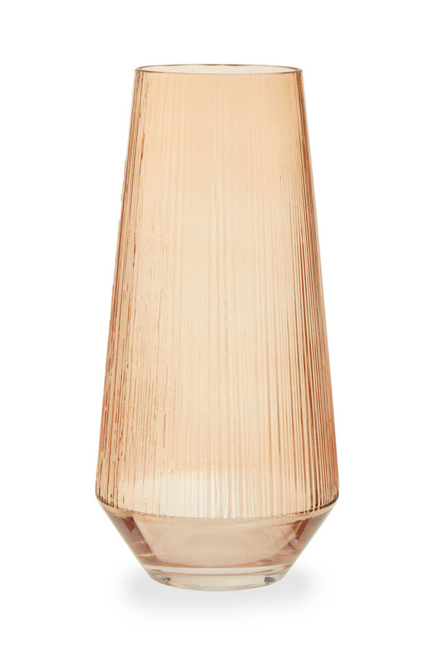 Premier Housewares Esma Large Light Amber Glass Vase
