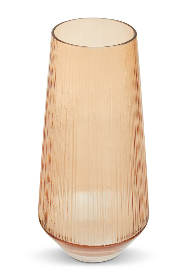 premier housewares Esma Large Light Amber Glass Vase