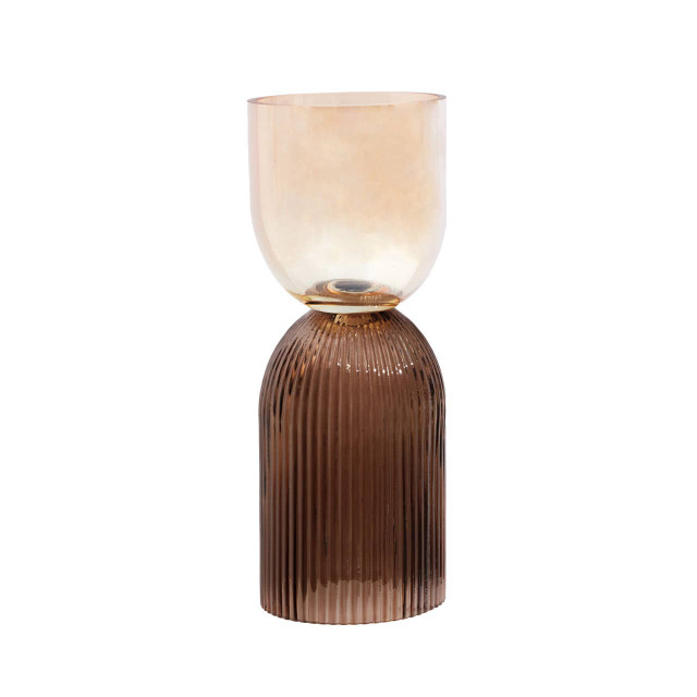 Premier Housewares Esma Small Amber And Brown Glass Vase