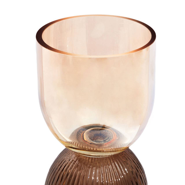 Premier Housewares Esma Small Amber And Brown Glass Vase