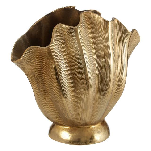 Premier Housewares Estrella Large Gold Finish Fluted Vase