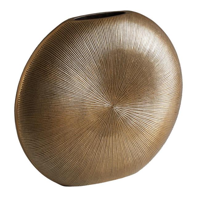 premier housewares Estrella Large Gold Finish Round Vase
