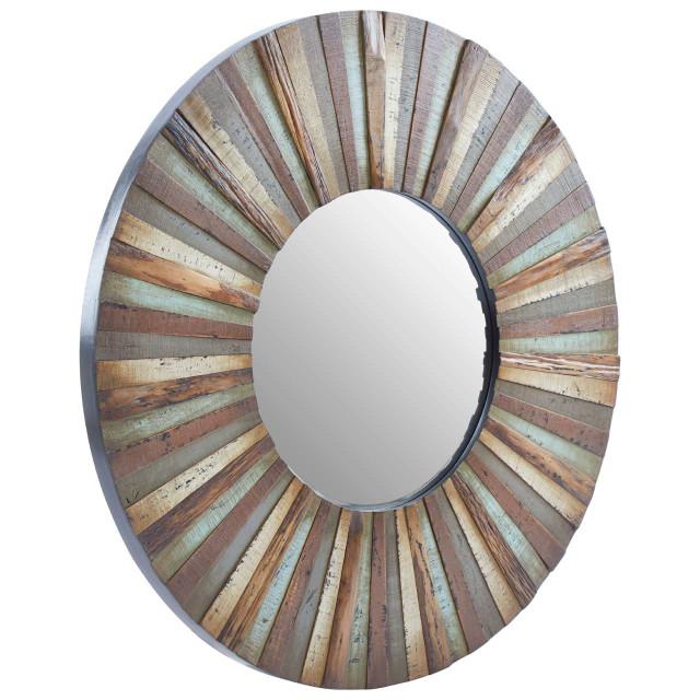 Premier Housewares Eternal Wooden Round Wall Mirror