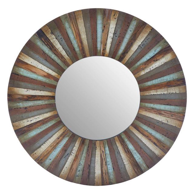 premier housewares Eternal Wooden Round Wall Mirror