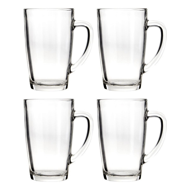 premier housewares Euri Clear Tall Glass Mugs Set Of 4