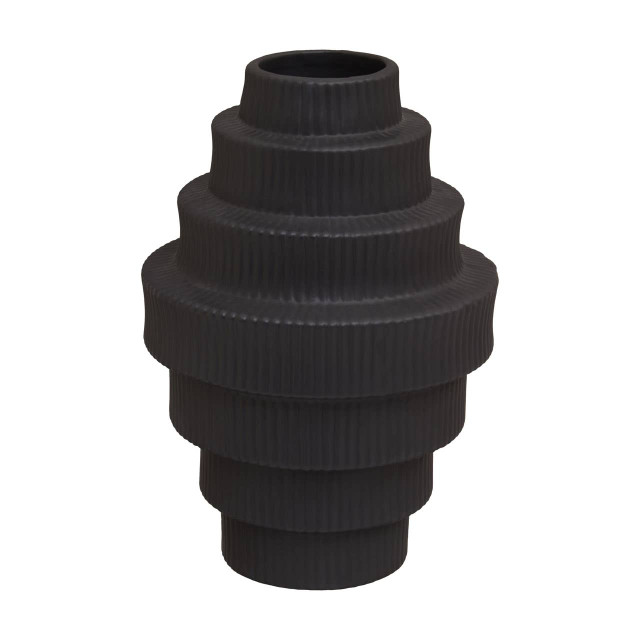 Premier Housewares Fabia Black Large Step Design Vase