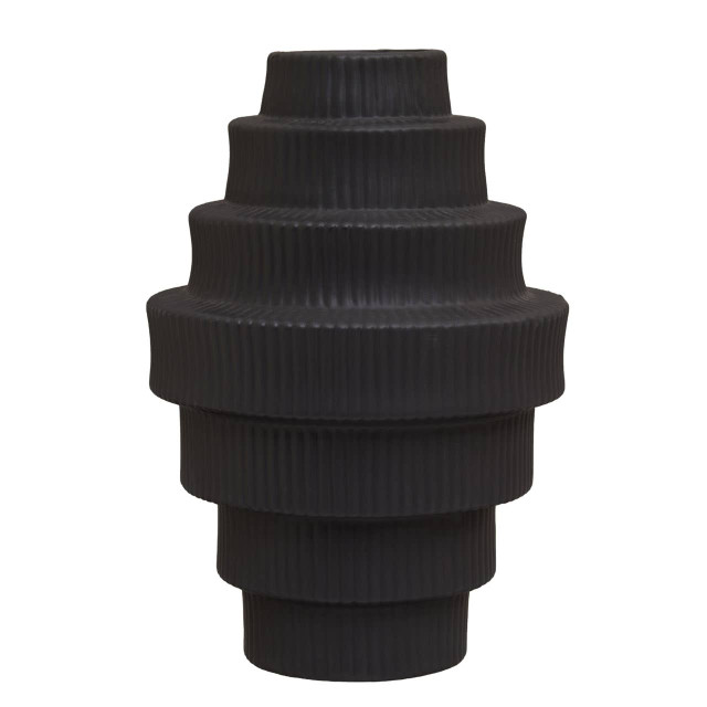 premier housewares Fabia Black Large Step Design Vase