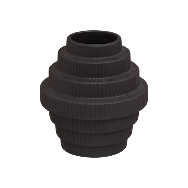 Premier Housewares Fabia Black Small Step Design Vase