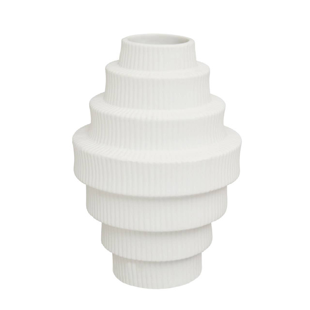 Premier Housewares Fabia White Large Step Design Vase
