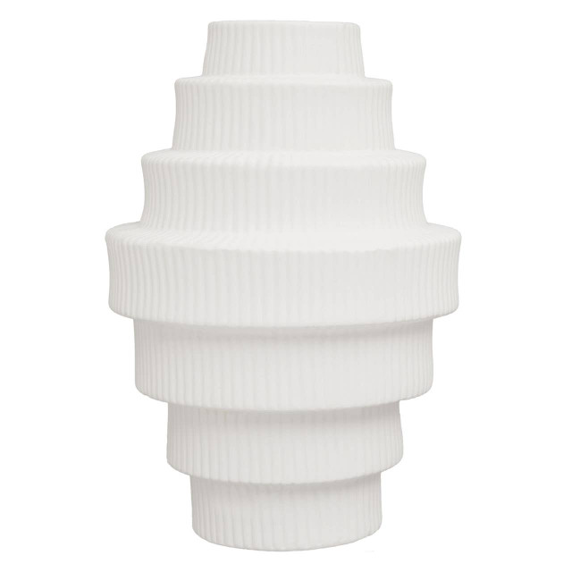 premier housewares Fabia White Large Step Design Vase