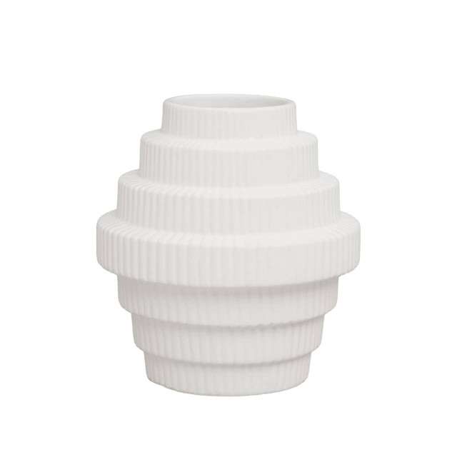 premier housewares Fabia White Small Step Design Vase