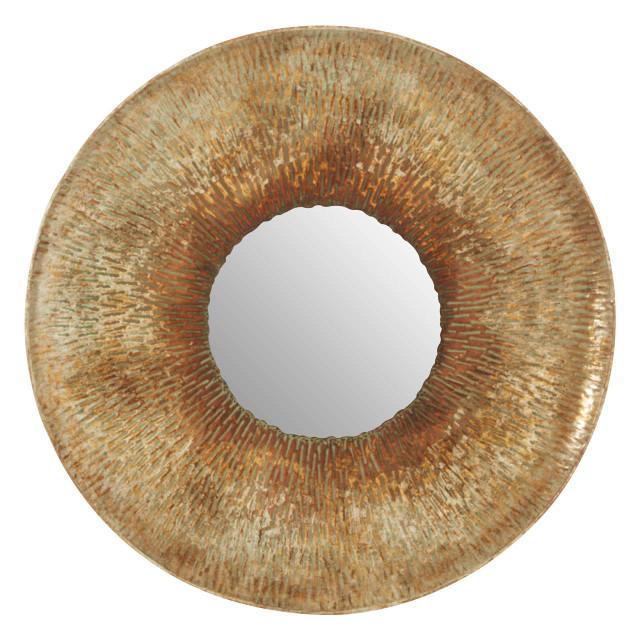 premier housewares Faiza Gold Large Textured Wall Mirror