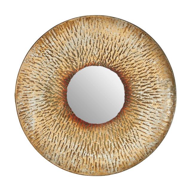 Premier Housewares Faiza Gold Small Textured Wall Mirror