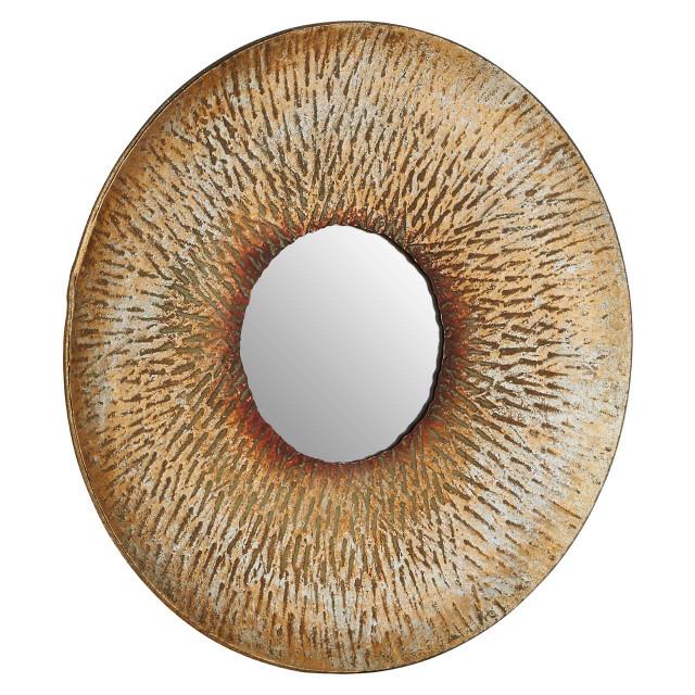 Premier Housewares Faiza Gold Small Textured Wall Mirror