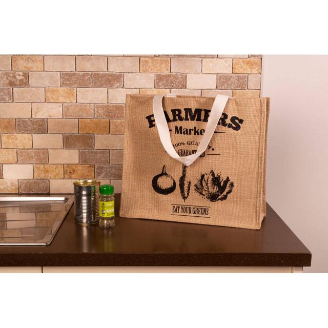 Premier Housewares Farmers Market Jute Shopping Bag