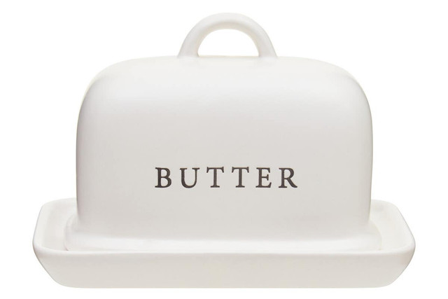 Premier Housewares Farmhouse Cream Large Butter Dish