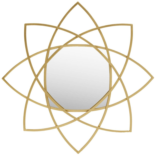 Premier Housewares Farran Gold Finish Geometric Wall Mirror