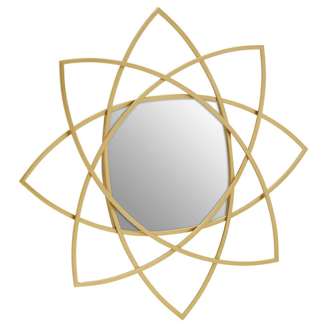 Premier Housewares Farran Gold Finish Geometric Wall Mirror