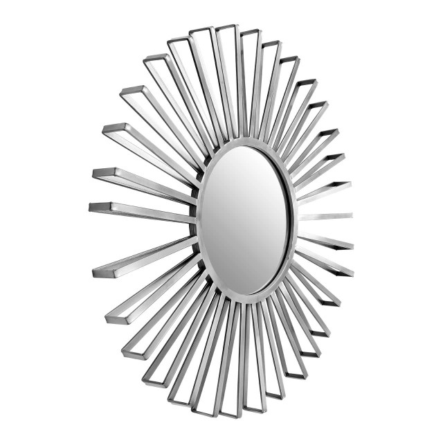 Premier Housewares Farran Silver Finish Sun Wall Mirror