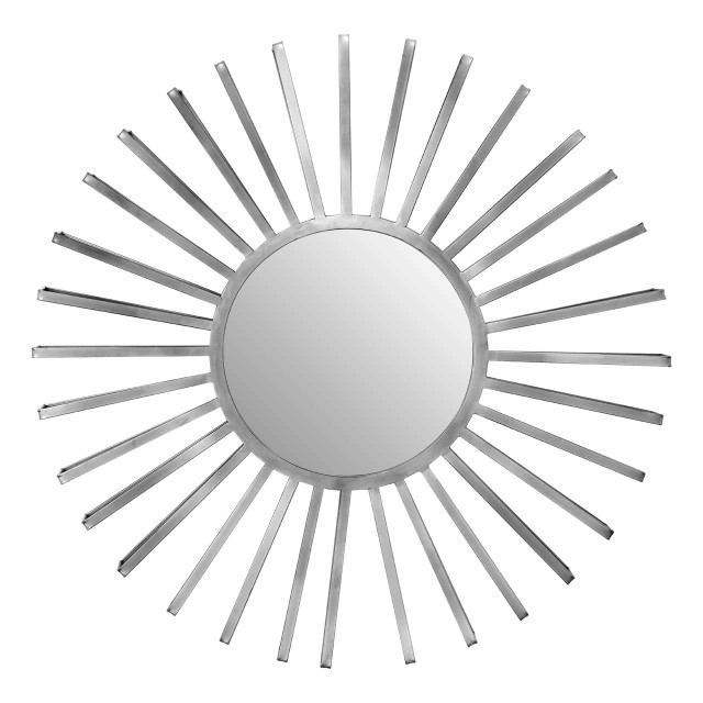 premier housewares Farran Silver Finish Sun Wall Mirror