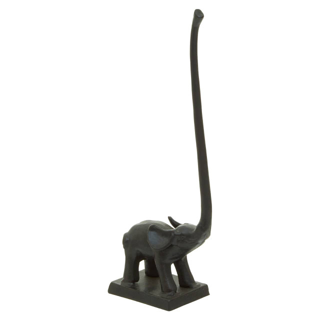 Premier Housewares Fauna Black Finish Elephant Toiler Roll Holder