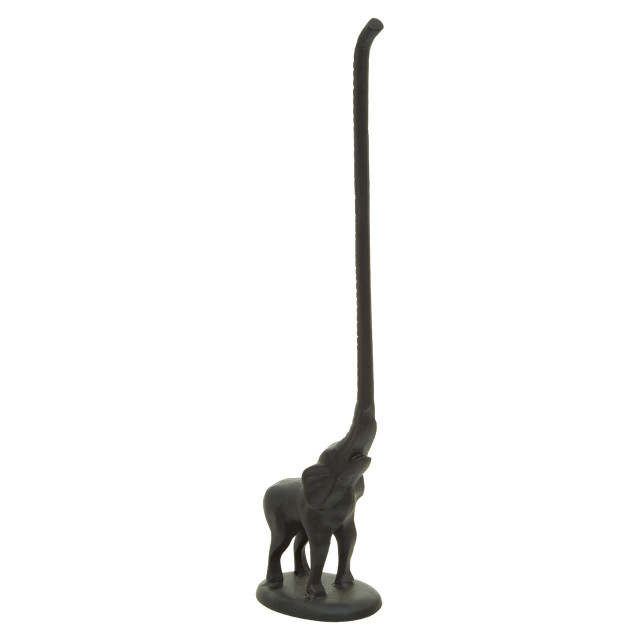 Premier Housewares Fauna Black Finish Elephant Toilet Roll Holder
