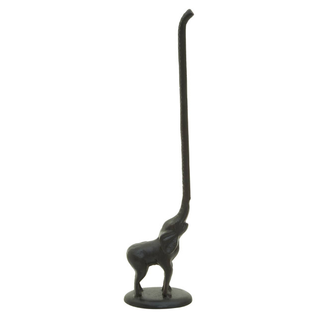premier housewares Fauna Black Finish Elephant Toilet Roll Holder