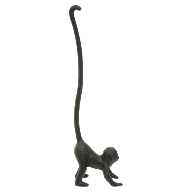 Premier Housewares Fauna Black Finish Monkey Toilet Roll Holder
